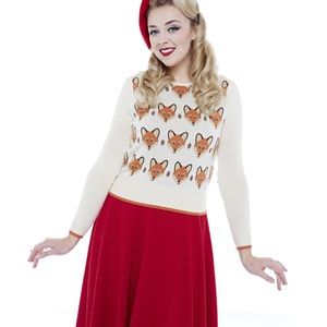 Catie Cream Fox Sweater